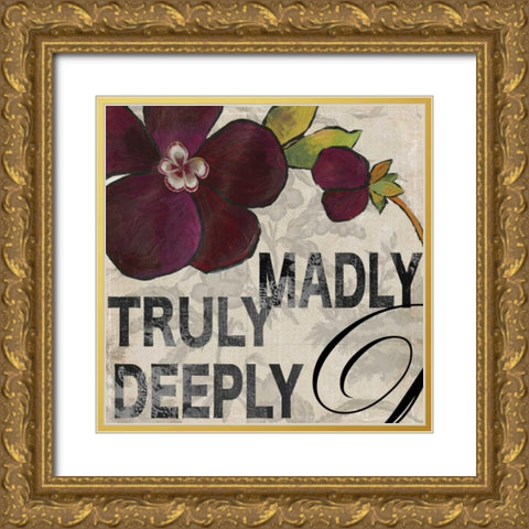 Madly - Mini Gold Ornate Wood Framed Art Print with Double Matting by Wilson, Aimee