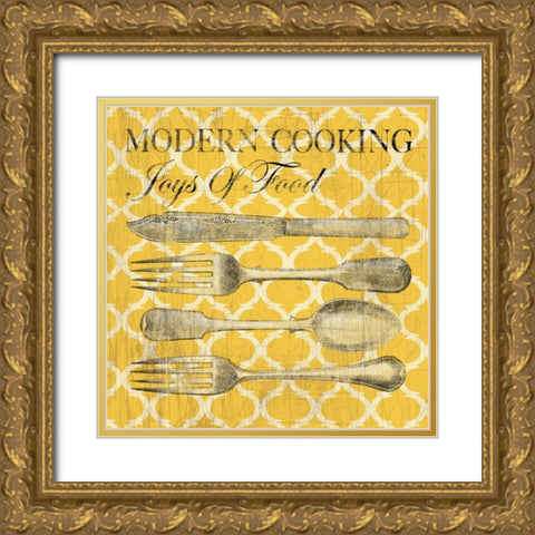 Modern Cooking - Mini Gold Ornate Wood Framed Art Print with Double Matting by Wilson, Aimee