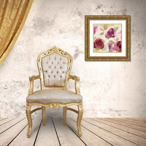 Watercolour Florals I Gold Ornate Wood Framed Art Print with Double Matting by Wilson, Aimee