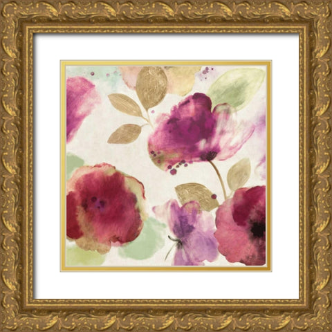 Watercolour Florals I Gold Ornate Wood Framed Art Print with Double Matting by Wilson, Aimee