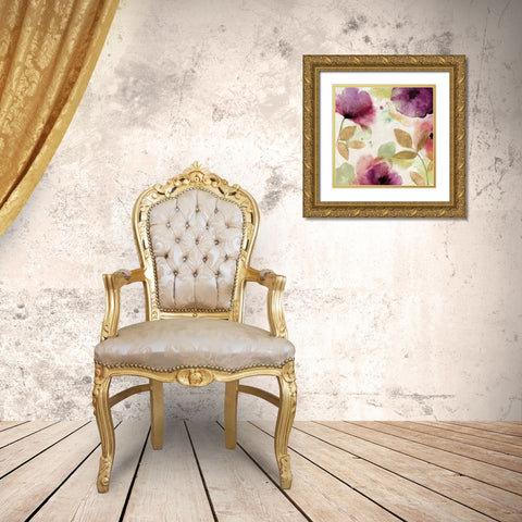 Watercolour Florals II Gold Ornate Wood Framed Art Print with Double Matting by Wilson, Aimee