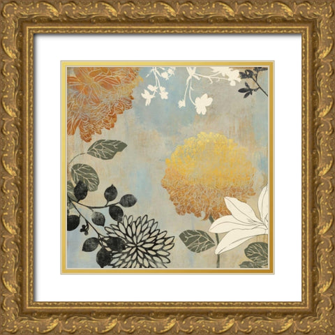 Grace Flowers II Gold Ornate Wood Framed Art Print with Double Matting by Wilson, Aimee
