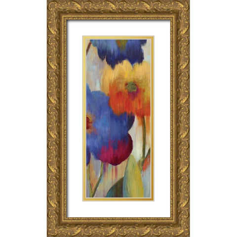 Jardin Ikat I - Mini Gold Ornate Wood Framed Art Print with Double Matting by Wilson, Aimee