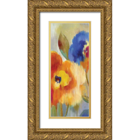 Jardin Ikat II - Mini Gold Ornate Wood Framed Art Print with Double Matting by Wilson, Aimee