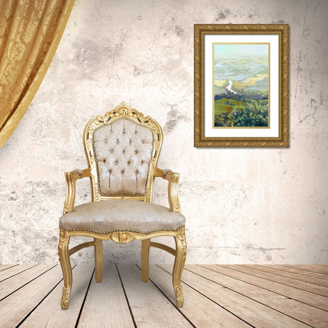 Lemon Landscape II Gold Ornate Wood Framed Art Print with Double Matting by Wilde, Susan