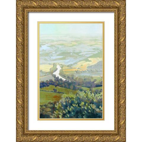 Lemon Landscape II Gold Ornate Wood Framed Art Print with Double Matting by Wilde, Susan