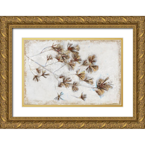 Golden Pine Braches I  Gold Ornate Wood Framed Art Print with Double Matting by Wilde, Susan