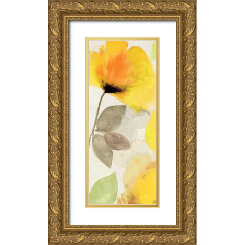 Happy Florals I - Mini Gold Ornate Wood Framed Art Print with Double Matting by Wilson, Aimee
