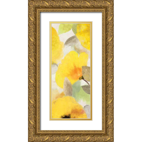 Happy Florals II - Mini Gold Ornate Wood Framed Art Print with Double Matting by Wilson, Aimee