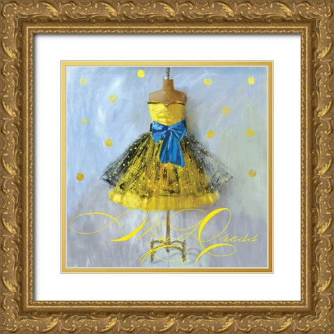 Yellow Dress  Gold Ornate Wood Framed Art Print with Double Matting by Wilson, Aimee