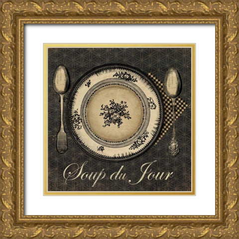 Soup du Jour - mini Gold Ornate Wood Framed Art Print with Double Matting by Wilson, Aimee