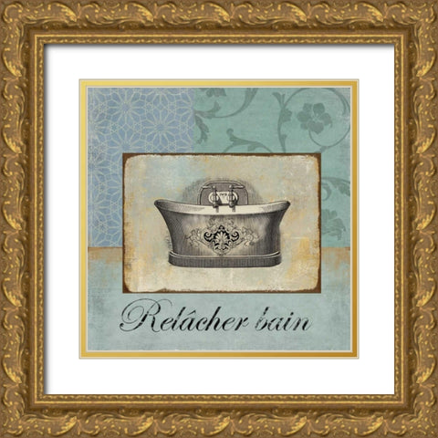 Relacher Bain Gold Ornate Wood Framed Art Print with Double Matting by Wilson, Aimee