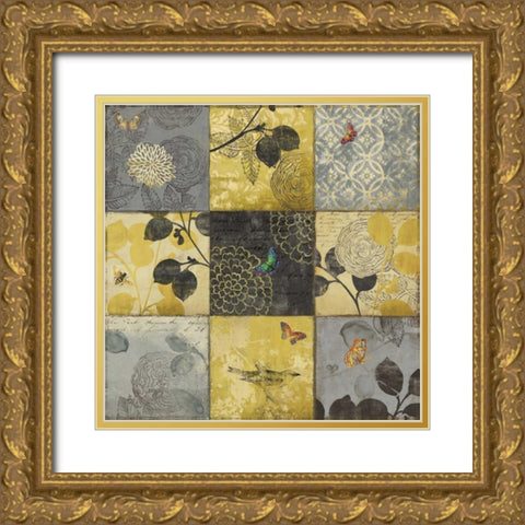 Golden Patchwork Gold Ornate Wood Framed Art Print with Double Matting by Wilson, Aimee