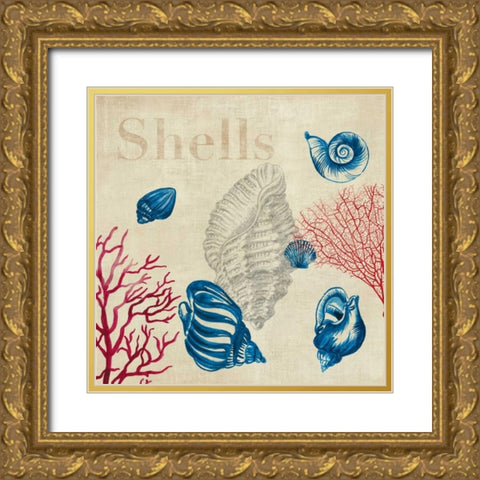 Shell Study Gold Ornate Wood Framed Art Print with Double Matting by Wilson, Aimee