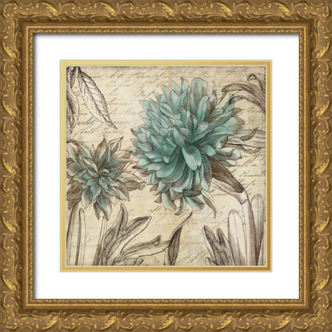 Blue Botanical I Gold Ornate Wood Framed Art Print with Double Matting by Wilson, Aimee