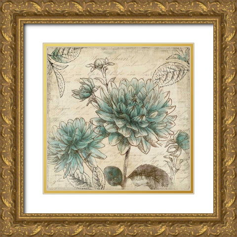 Blue Botanical II Gold Ornate Wood Framed Art Print with Double Matting by Wilson, Aimee