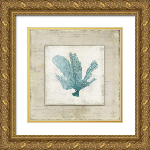 Chambray Coral I Gold Ornate Wood Framed Art Print with Double Matting by Wilson, Aimee