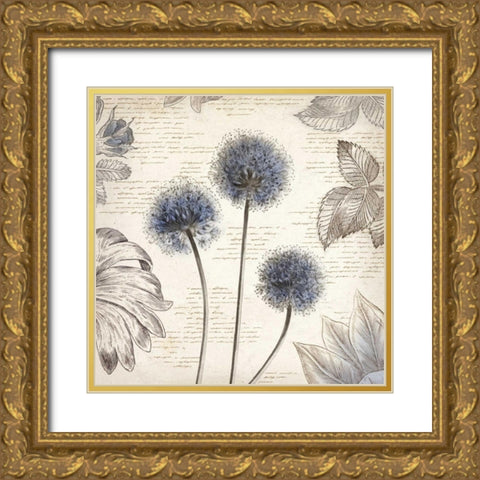 Blushing Blue I - Mini Gold Ornate Wood Framed Art Print with Double Matting by Wilson, Aimee