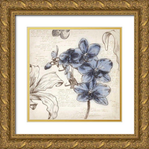 Blushing Blue II - Mini Gold Ornate Wood Framed Art Print with Double Matting by Wilson, Aimee