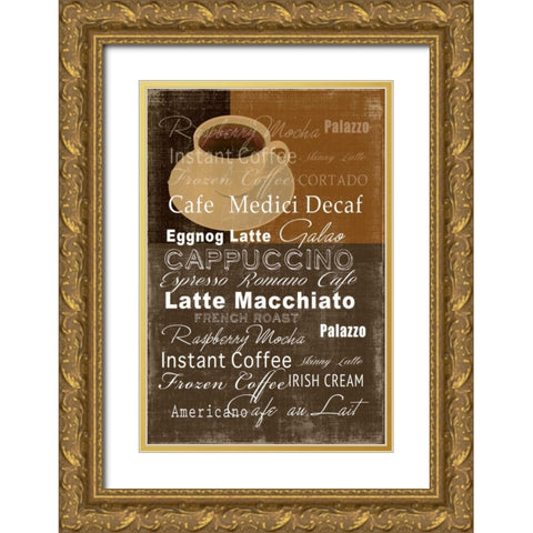 Cafe Collection - Mini Gold Ornate Wood Framed Art Print with Double Matting by Wilson, Aimee