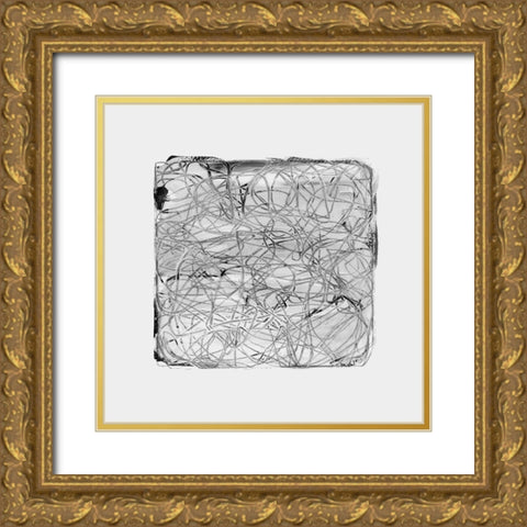 White Scrub II Gold Ornate Wood Framed Art Print with Double Matting by Cartissi
