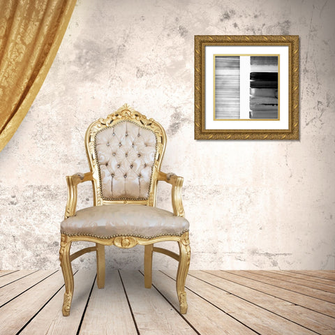 White Band I Gold Ornate Wood Framed Art Print with Double Matting by Cartissi