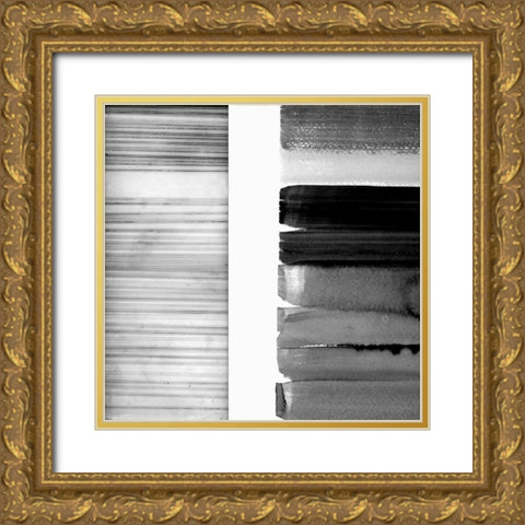 White Band I Gold Ornate Wood Framed Art Print with Double Matting by Cartissi