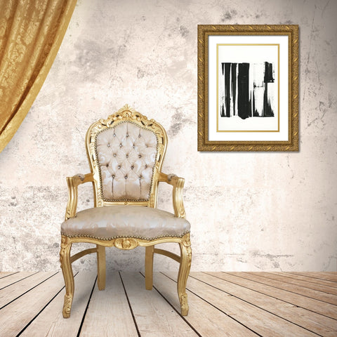 Black Bars I Gold Ornate Wood Framed Art Print with Double Matting by Cartissi