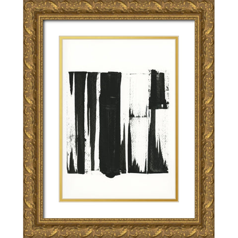 Black Bars I Gold Ornate Wood Framed Art Print with Double Matting by Cartissi