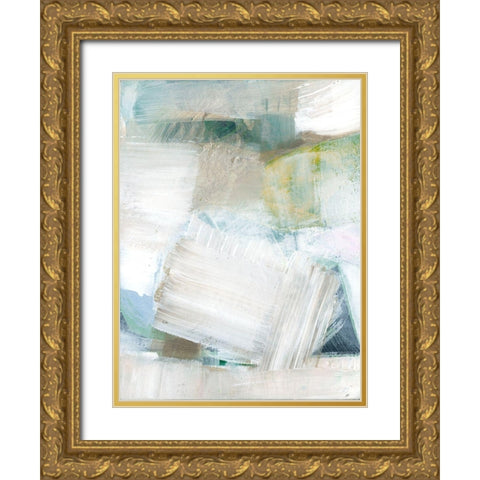 White Blues II Gold Ornate Wood Framed Art Print with Double Matting by Cartissi