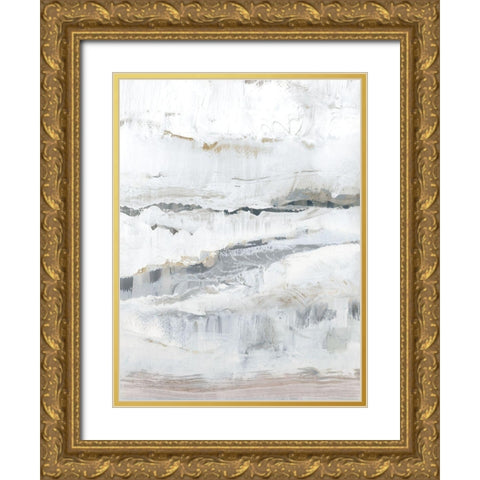 Melting Ice I Gold Ornate Wood Framed Art Print with Double Matting by Cartissi