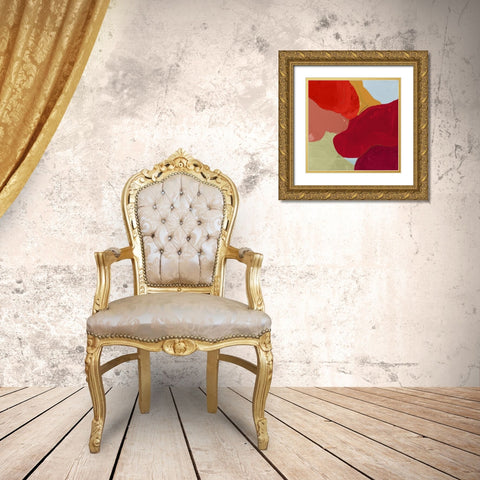 Red Clouds I Gold Ornate Wood Framed Art Print with Double Matting by Cartissi