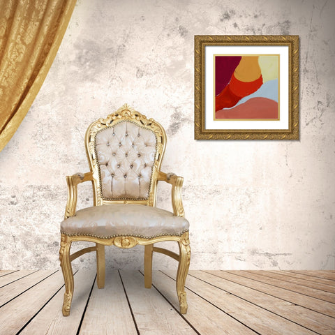 Red Clouds II  Gold Ornate Wood Framed Art Print with Double Matting by Cartissi