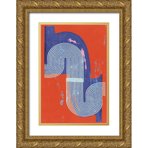 On the Wave III Gold Ornate Wood Framed Art Print with Double Matting by Cartissi
