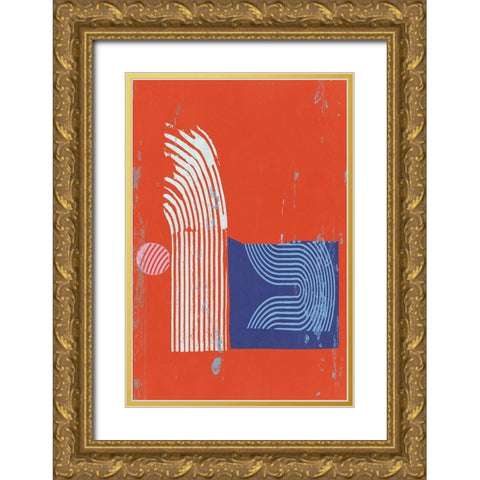 On the Wave III Gold Ornate Wood Framed Art Print with Double Matting by Cartissi
