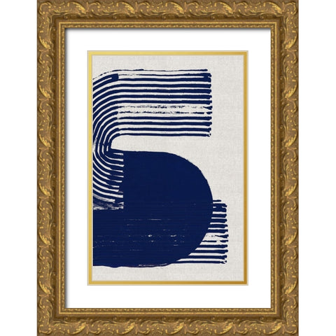 Cubic Curve I Gold Ornate Wood Framed Art Print with Double Matting by Cartissi