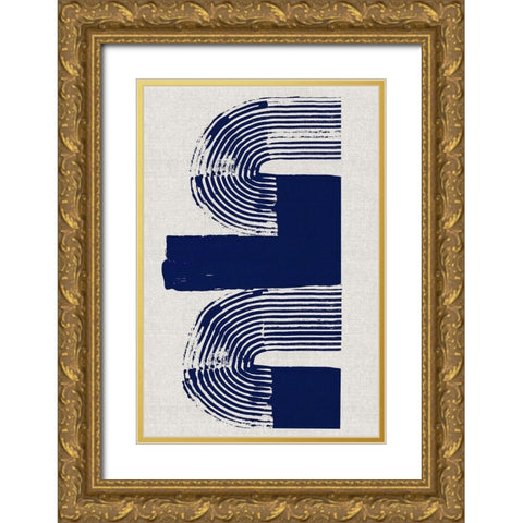 Cubic Curve II Gold Ornate Wood Framed Art Print with Double Matting by Cartissi