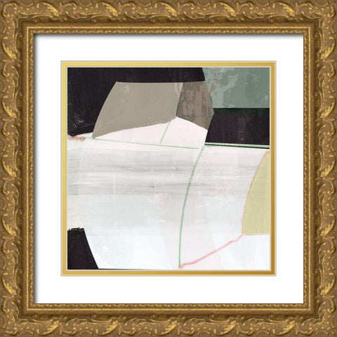 Orange Lines II Gold Ornate Wood Framed Art Print with Double Matting by Cartissi