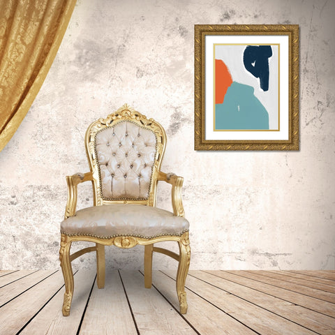 Tempo II Gold Ornate Wood Framed Art Print with Double Matting by Cartissi