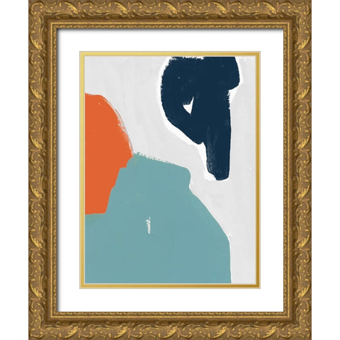 Tempo II Gold Ornate Wood Framed Art Print with Double Matting by Cartissi