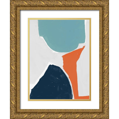 Tempo III Gold Ornate Wood Framed Art Print with Double Matting by Cartissi