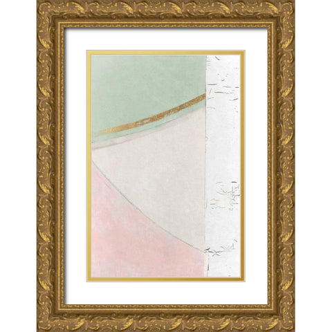 Abstract Elegance I Gold Ornate Wood Framed Art Print with Double Matting by Cartissi