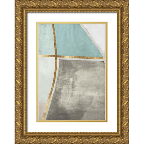 Abstract Elegance IV Gold Ornate Wood Framed Art Print with Double Matting by Cartissi