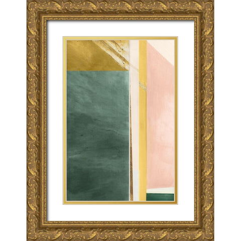 Abstract Elegance V Gold Ornate Wood Framed Art Print with Double Matting by Cartissi