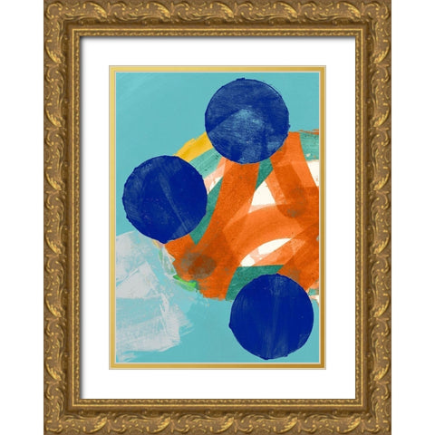 Blue Valentine II  Gold Ornate Wood Framed Art Print with Double Matting by Cartissi