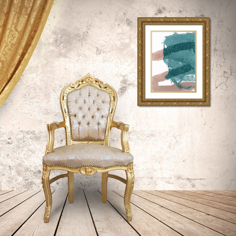 Bounce I  Gold Ornate Wood Framed Art Print with Double Matting by Cartissi