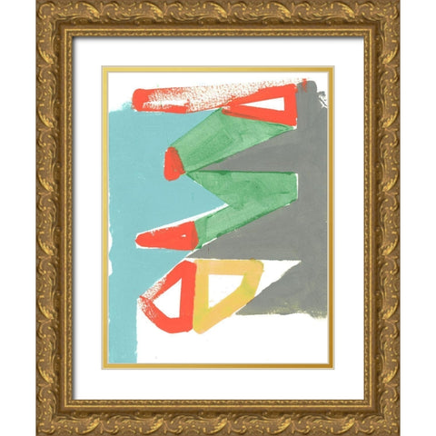 Main Direction IV Gold Ornate Wood Framed Art Print with Double Matting by Cartissi