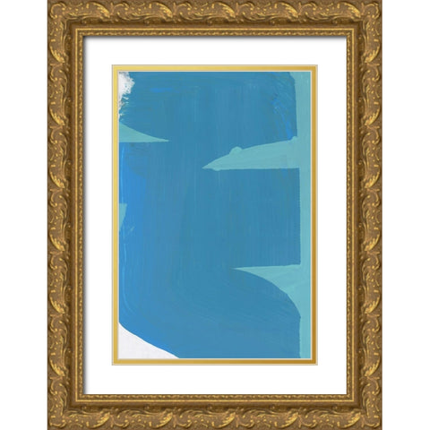 Blue Bound I Gold Ornate Wood Framed Art Print with Double Matting by Cartissi