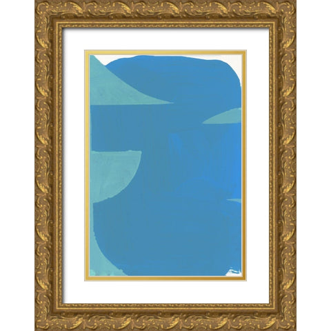 Blue Bound II Gold Ornate Wood Framed Art Print with Double Matting by Cartissi