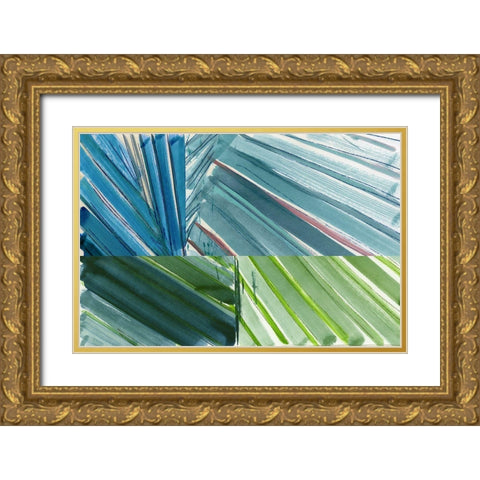 Botanical Green I Gold Ornate Wood Framed Art Print with Double Matting by Cartissi